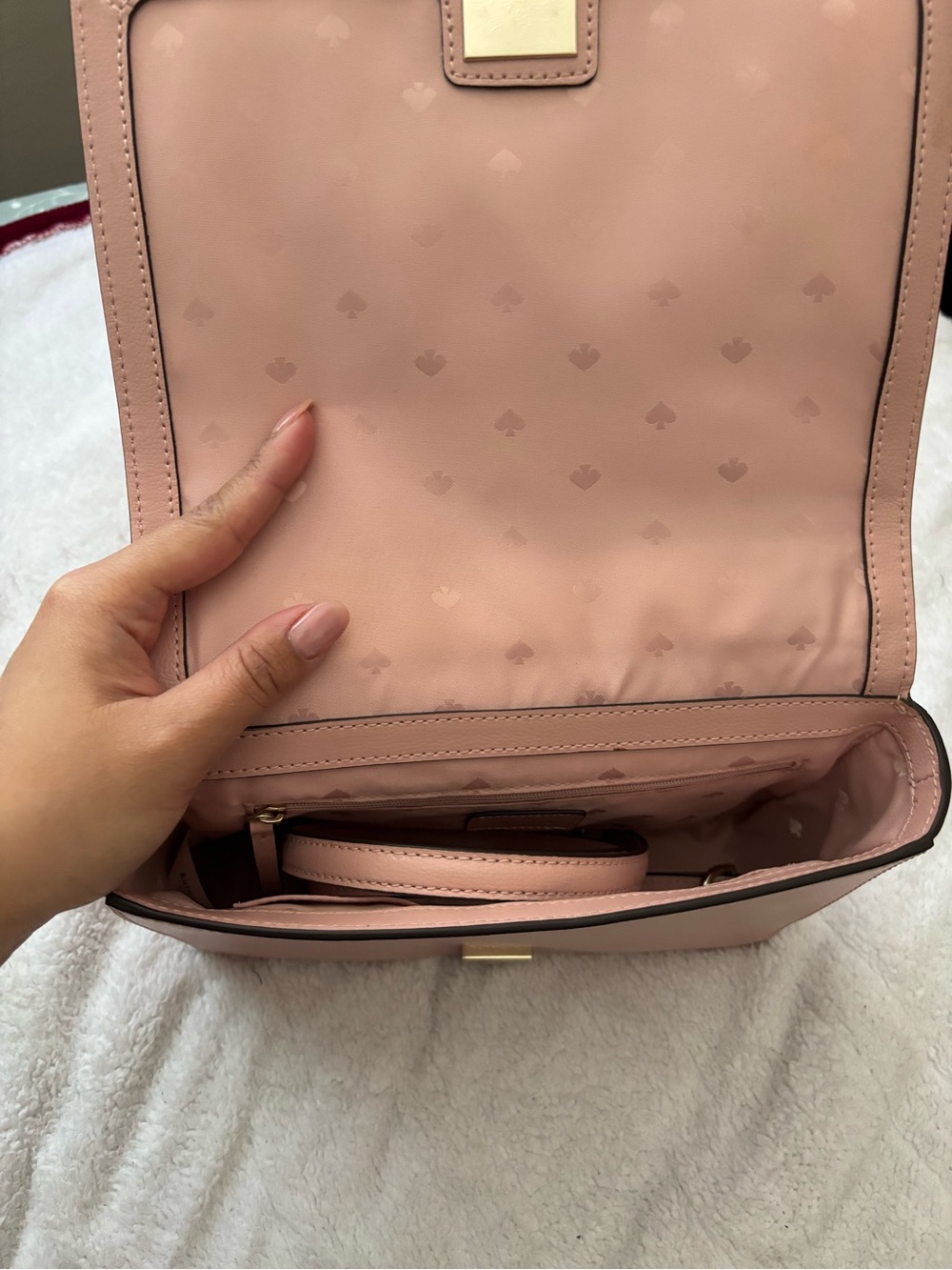 kate spade blush pink leather top-handle satchel - Picture 3 of 3